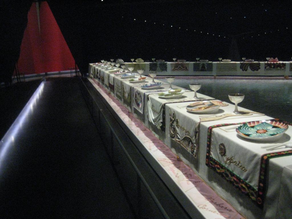 1979 Dinner Party feminist art by Judy Chicago, Brooklyn Museum