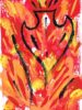 Acrylic monoprint, copyright © Julie Henkener, made to go with "Pentecost 2019" blog post.